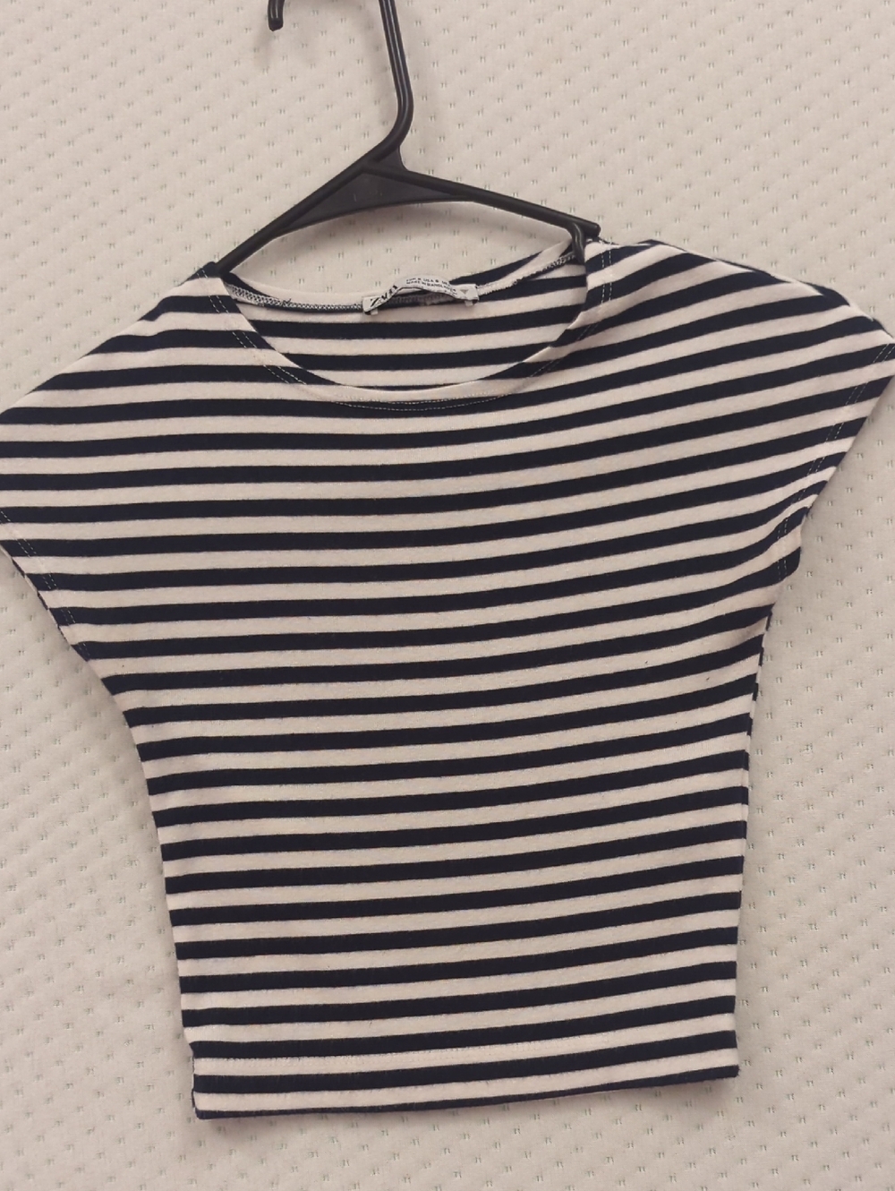 Zara Black and White Striped Crop Top